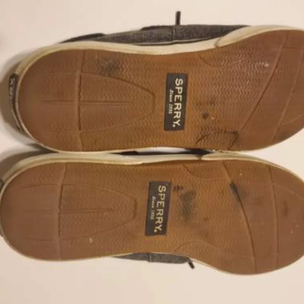 Sperry Men's Top-Sider Boat Shoes Black/Gray with Memory Foam Insoles Si…
